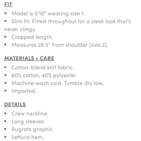 Torrid Plus Size 1X 14-16 Nickelodeon Rugrats Angelica Lettuce Hem Crop Top - Picture 4 of 4